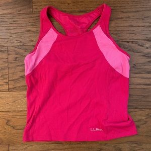 LL Bean Exercise Tank Pink Size Medium Built in Bra